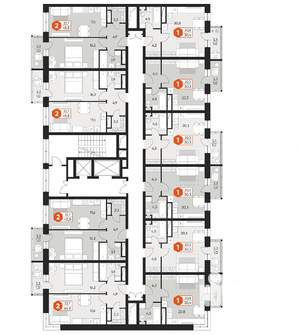 1-к квартира, строящийся дом, 30м2, 13/17 этаж