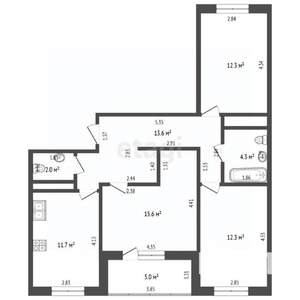3-к квартира, вторичка, 72м2, 10/17 этаж