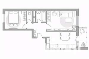 2-к квартира, вторичка, 58м2, 16/17 этаж