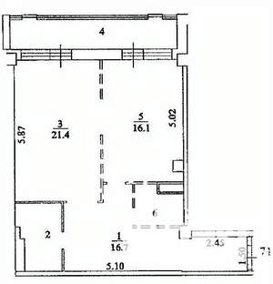 1-к квартира, вторичка, 62м2, 1/6 этаж