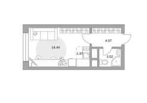 Студия квартира, вторичка, 23м2, 11/24 этаж