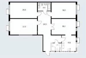 4-к квартира, вторичка, 119м2, 9/15 этаж