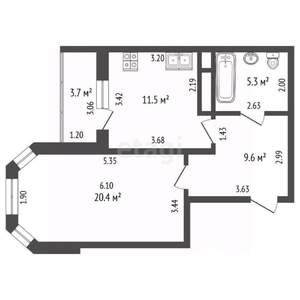 1-к квартира, вторичка, 47м2, 11/15 этаж