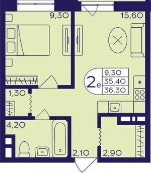 1-к квартира, вторичка, 36м2, 5/23 этаж