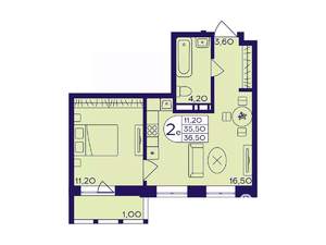 1-к квартира, вторичка, 37м2, 10/17 этаж