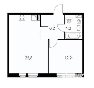 1-к квартира, вторичка, 44м2, 11/16 этаж