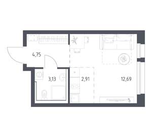 Студия квартира, вторичка, 23м2, 16/17 этаж