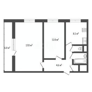 1-к квартира, вторичка, 49м2, 6/9 этаж