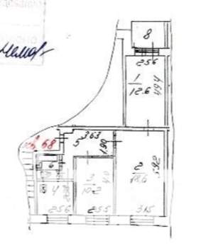 3-к квартира, вторичка, 60м2, 8/9 этаж