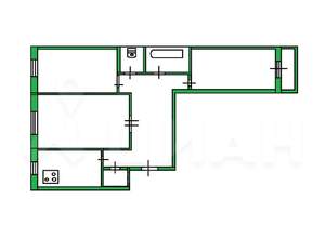 3-к квартира, вторичка, 64м2, 1/9 этаж