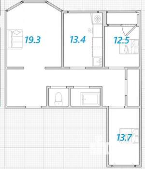 3-к квартира, вторичка, 85м2, 9/17 этаж
