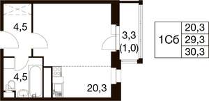 Студия квартира, вторичка, 30м2, 3/18 этаж
