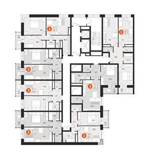 2-к квартира, строящийся дом, 46м2, 5/17 этаж