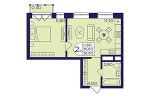 1-к квартира, вторичка, 37м2, 4/23 этаж