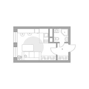 Студия квартира, вторичка, 24м2, 11/25 этаж