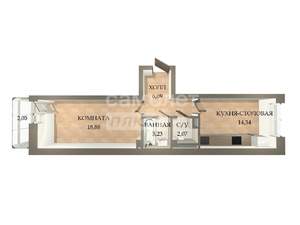 1-к квартира, вторичка, 45м2, 11/17 этаж