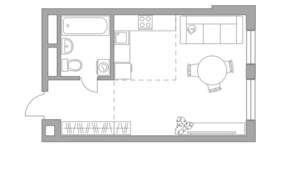 Студия квартира, вторичка, 29м2, 11/17 этаж