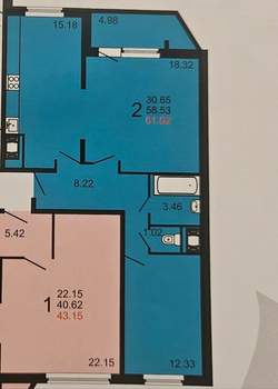 2-к квартира, вторичка, 61м2, 2/17 этаж