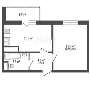 1-к квартира, вторичка, 34м2, 19/22 этаж