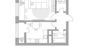 1-к квартира, строящийся дом, 34м2, 2/9 этаж