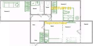 3-к квартира, вторичка, 68м2, 4/22 этаж