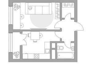 1-к квартира, строящийся дом, 34м2, 4/9 этаж