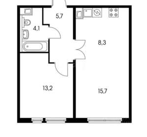 2-к квартира, вторичка, 47м2, 4/11 этаж