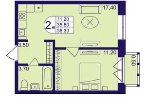 1-к квартира, вторичка, 36м2, 5/23 этаж