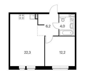 1-к квартира, сданный дом, 44м2, 11/11 этаж