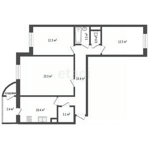 3-к квартира, вторичка, 82м2, 16/17 этаж