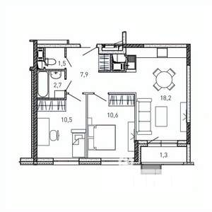 2-к квартира, вторичка, 53м2, 13/17 этаж