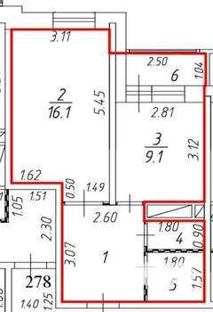 1-к квартира, вторичка, 37м2, 3/17 этаж