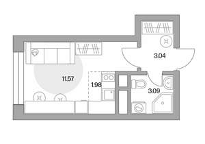 Студия квартира, вторичка, 20м2, 16/16 этаж