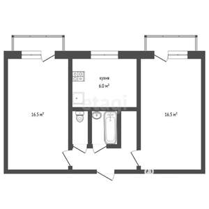 2-к квартира, вторичка, 42м2, 3/5 этаж