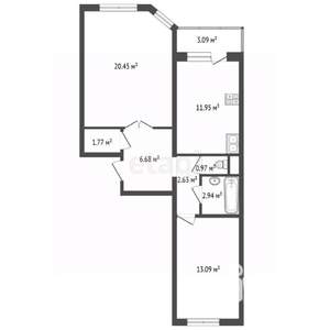 2-к квартира, вторичка, 61м2, 12/25 этаж