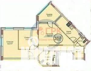 3-к квартира, вторичка, 87м2, 2/4 этаж