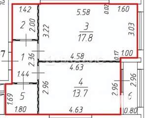 1-к квартира, сданный дом, 43м2, 14/26 этаж