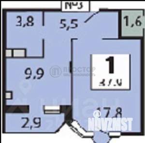 1-к квартира, вторичка, 38м2, 1/3 этаж