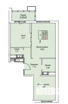 2-к квартира, строящийся дом, 54м2, 3/17 этаж