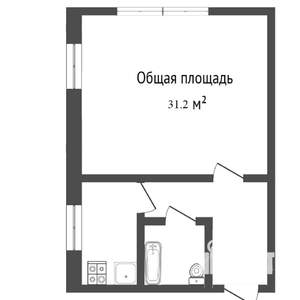 1-к квартира, вторичка, 31м2, 1/5 этаж