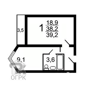 1-к квартира, вторичка, 39м2, 12/19 этаж