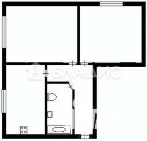 2-к квартира, вторичка, 49м2, 1/3 этаж