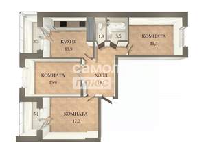 3-к квартира, вторичка, 83м2, 22/25 этаж
