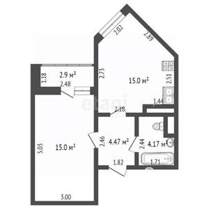 1-к квартира, вторичка, 37м2, 15/22 этаж