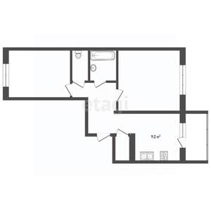 2-к квартира, вторичка, 53м2, 9/17 этаж