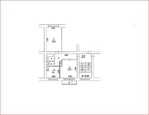 2-к квартира, вторичка, 54м2, 4/4 этаж