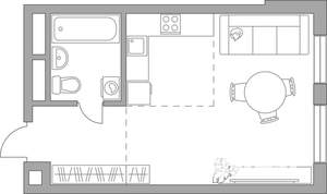 Студия квартира, строящийся дом, 29м2, 7/17 этаж