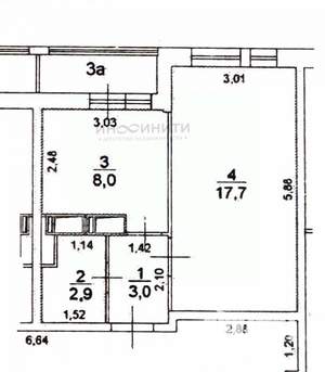 1-к квартира, вторичка, 32м2, 17/20 этаж