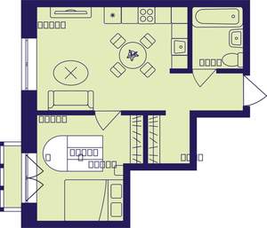 2-к квартира, вторичка, 35м2, 4/23 этаж