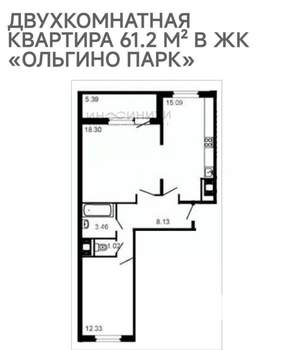 2-к квартира, вторичка, 61м2, 15/17 этаж